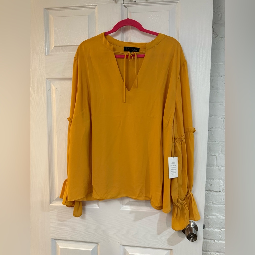 Eloquii Mustard Yellow Women's Top